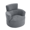 360° Swivel Chair Upholstered Accent Barrel Chair With Adjustable Headrest
