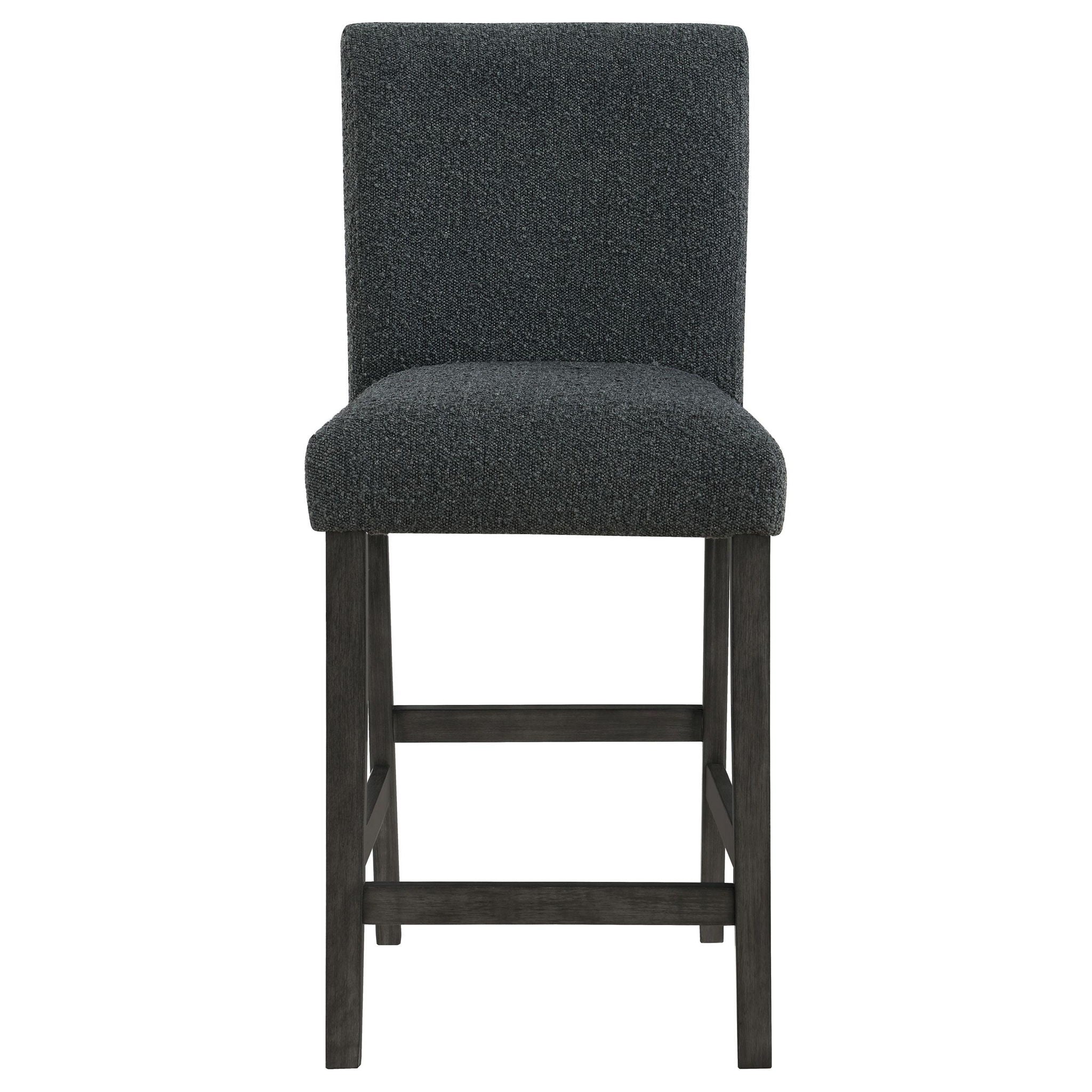 Alba Boucle Upholstered Counter Chair Black (Set of 2) - Atlantic Fine Furniture Melbourne FL