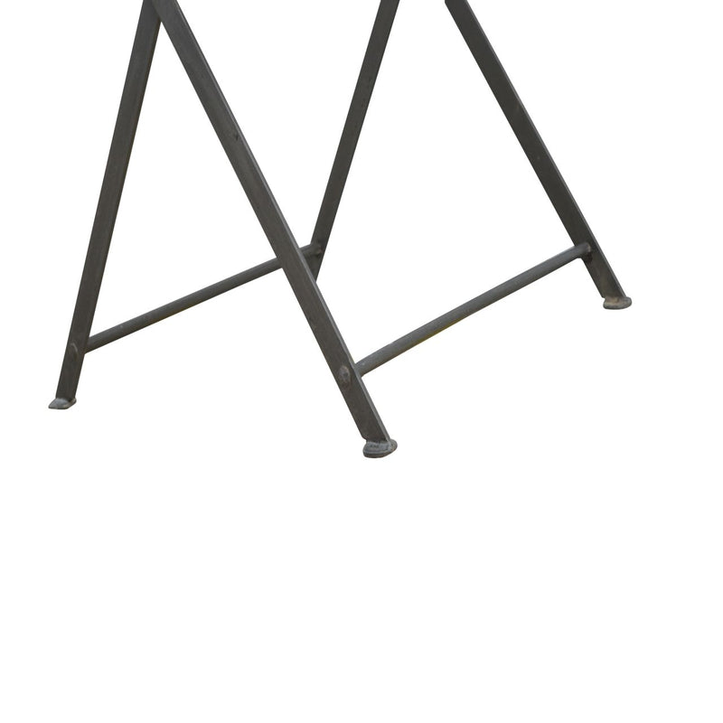 Tray With Cross Iron Base - Brown / Steel Gray