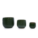 3 Pieces Flowerpot, Planter For Patio, Garden Or Windowsills - Dark Green