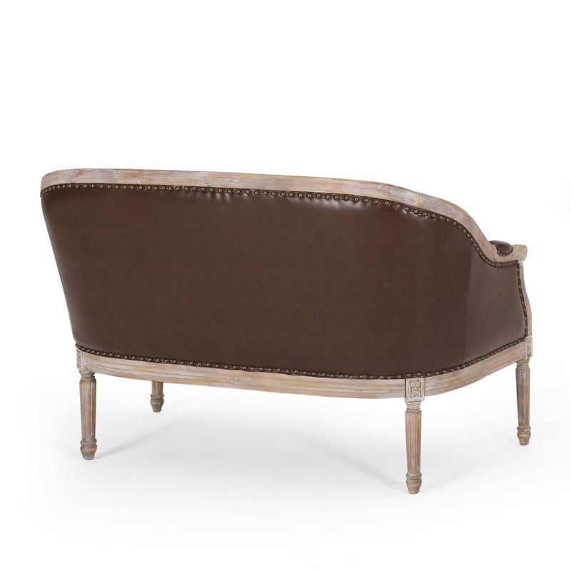 French Country Chesterfield Style Tufted Loveseat