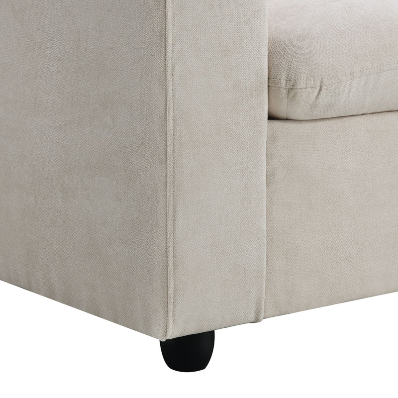 Modern Sectional Sofa With Throw Pillows, Cloud L Shaped Couch Set With Wide 4 Seat Comfy Couch Set With Movable Ottoman