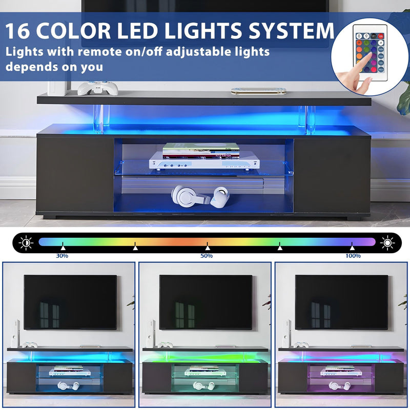 TV Stant With LED And Large Side Cabinet