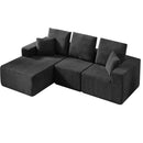 Modular Sectional Sofa With Chaise, L Shaped Cloud Couch With Deep Seat, Sectional Couches For Living Room - Black