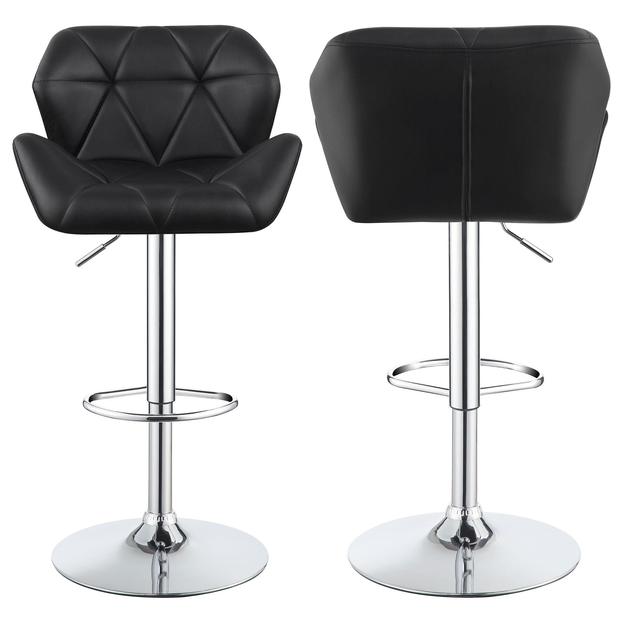 Berrington Upholstered Adjustable Bar Stool Black (Set of 2) - Atlantic Fine Furniture Melbourne FL