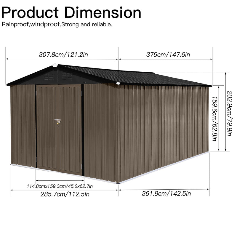 10'x12' Garden Sheds Outdoor Storage Sheds