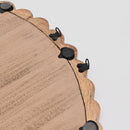 Decorative Round Hanging Wall Mirror With Bead Design Frame - Natural