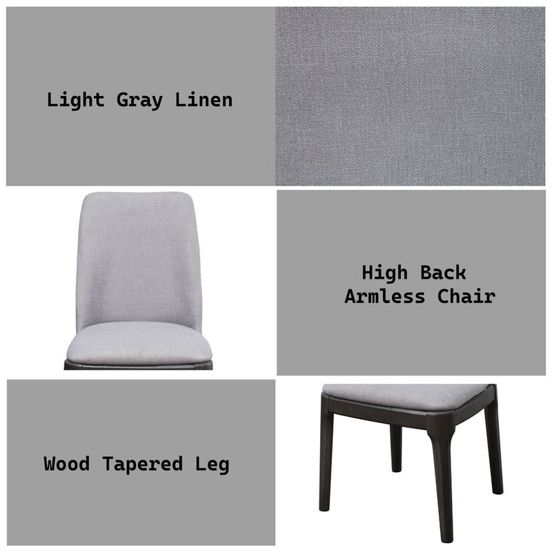 Madan - Side Chair (Set of 2) - Light Gray Linen & Gray Oak