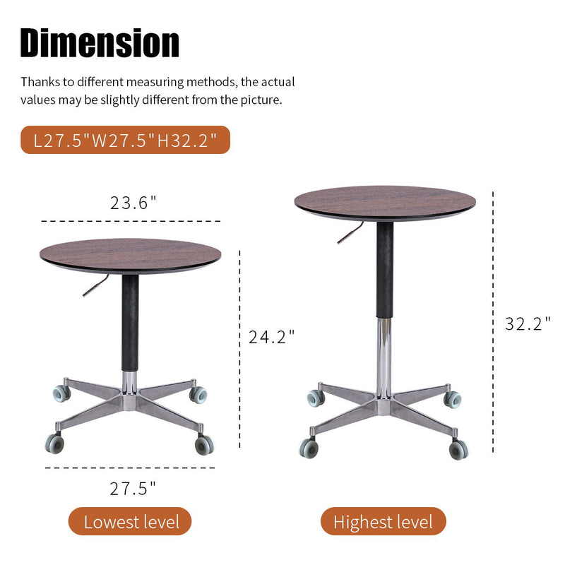 Movable Adjustable Coffee Table 360 Swivel Counter Bar Height Aluminum Star Base Movable For End Table Dining Room Home Kitchen Table