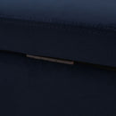 Velvet Storage Bench, Upholstered End Of Bed, Storage Ottoman Benches, Fabric Ottoman Bench With Large Storage Space For Living Room Entryway Bedroom - Dark Blue