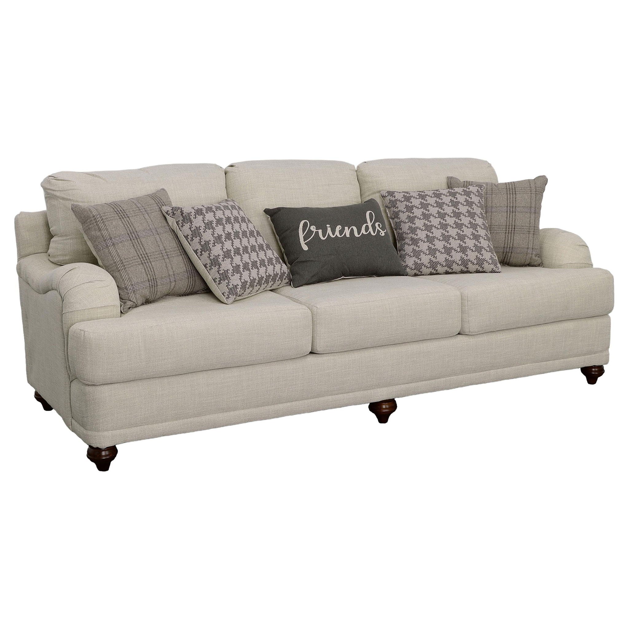 Glenn Upholstered English Arm Sofa Light Grey and Grey