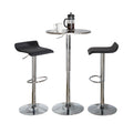 Ale - 3 Piece Bar Set Bistro Round Contemporary Adjustable Oval Footrest