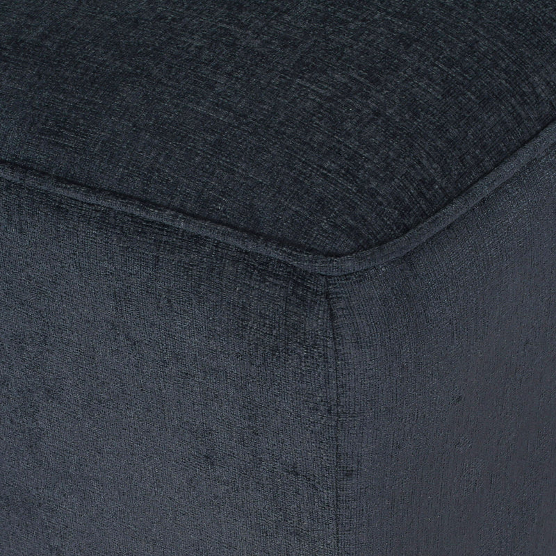 Upholstered Chaise Lounge With Scroll Arms, Turned Legs And 2 Pillows - Charcoal