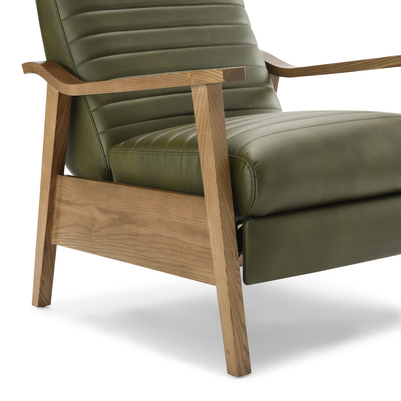 Asher - Modern Push Back Recliner With Wood Arms