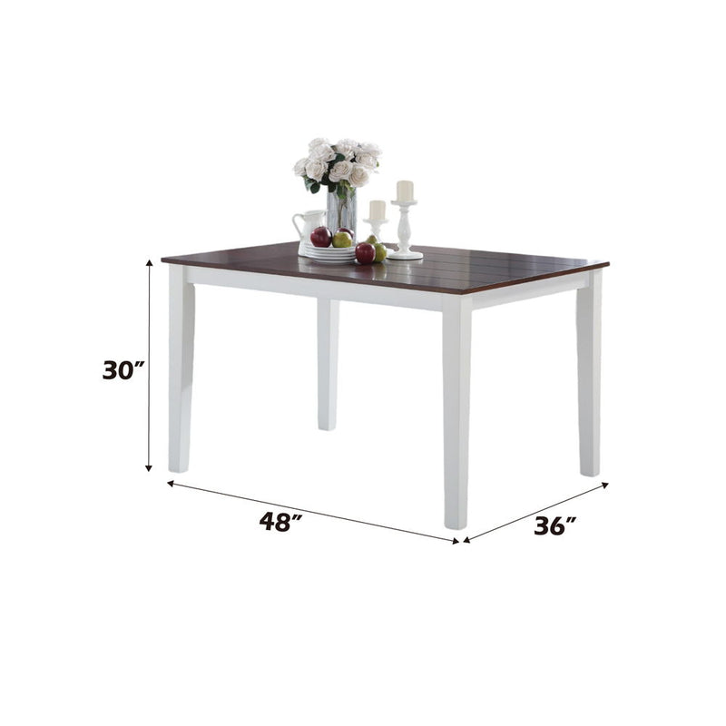 Green Leigh - Dining Table - White & Walnut