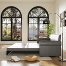 3 In 1 Convertible Sleeper Sofa With Nailhead Trim & Rolled Arm