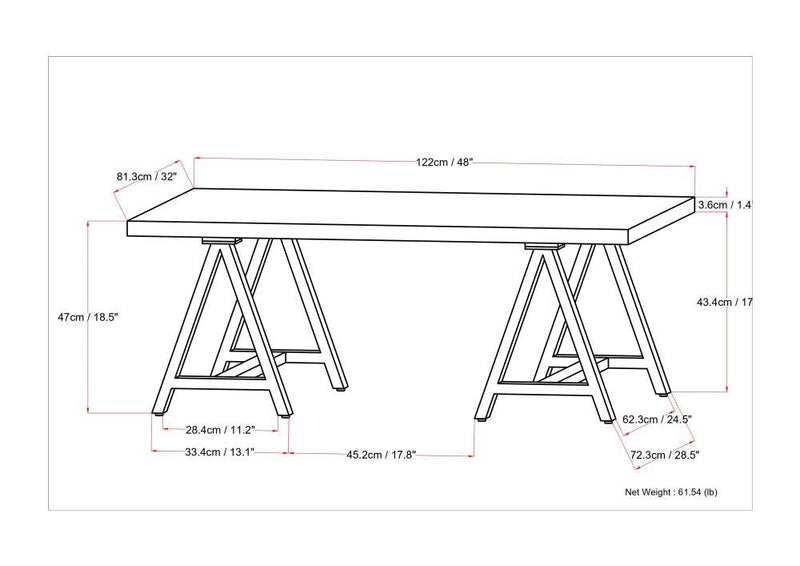 Sawhorse - Handcrafted Solid Table