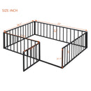 Metal Floor Bed Frame With Fence And Door