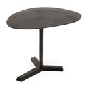 Industrial Style Elliptical Side Table With Aluminum Frame - Bronze