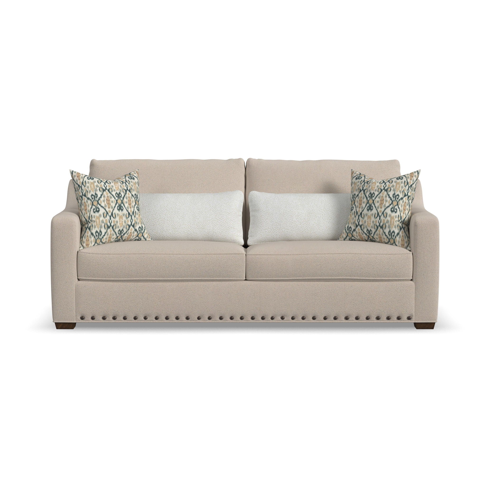 Milo - Fabric Two-Cushion Sofa With Nailhead Trim
