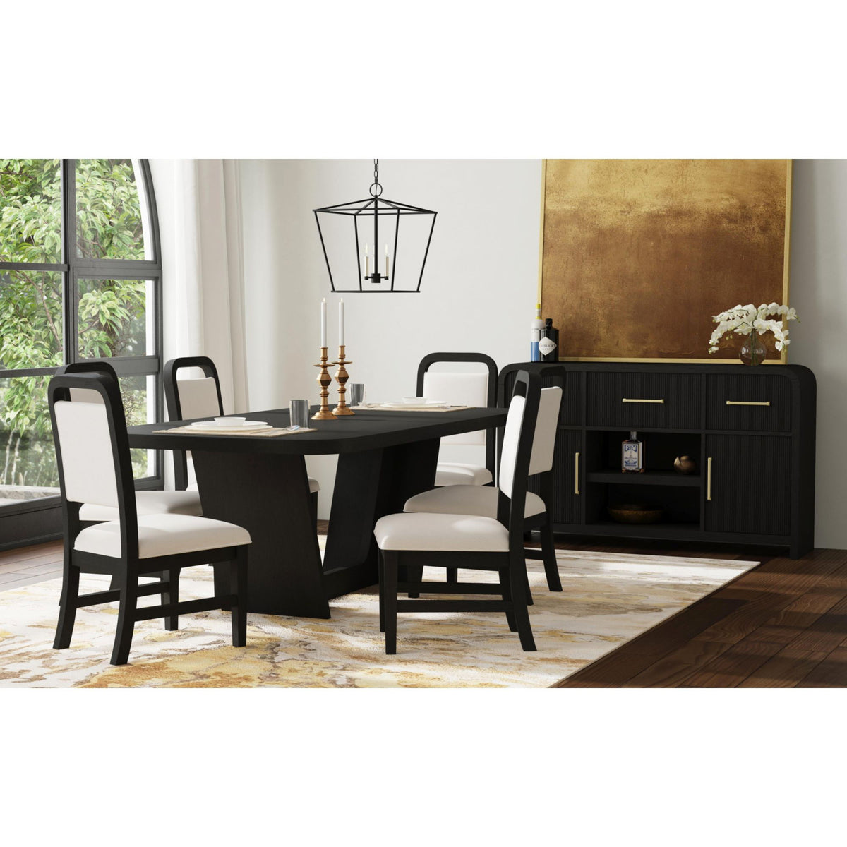 Ridgemont Rectangular Dining Table in Black by Elements International, view 12