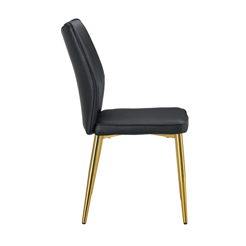Medieval Modern Dining Chairs With Cushions And Metal Legs Material (Set of 4) - Black