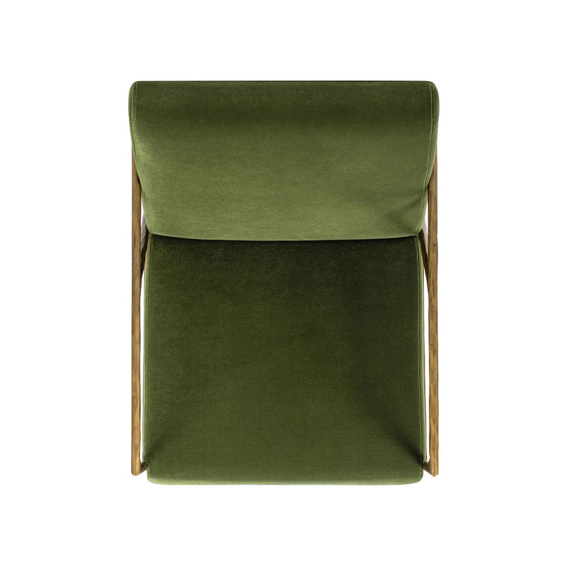 Aerin - Hammered Brass Upholstered Accent Arm Chair