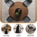 Round Dining Table And 4 Chair Set With Ergonomic Chairs - Black