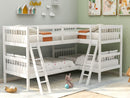 L-Shaped Bunk Bed with Ladder,Twin Size-Gray(OLD SKU :LP000020AAK)