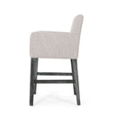 Charmed Upholstered Counter Stool With H Frame Base And Round Arms
