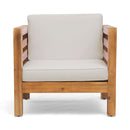 Outdoor Acacia Wood Patio Chair With Fabric Cushion