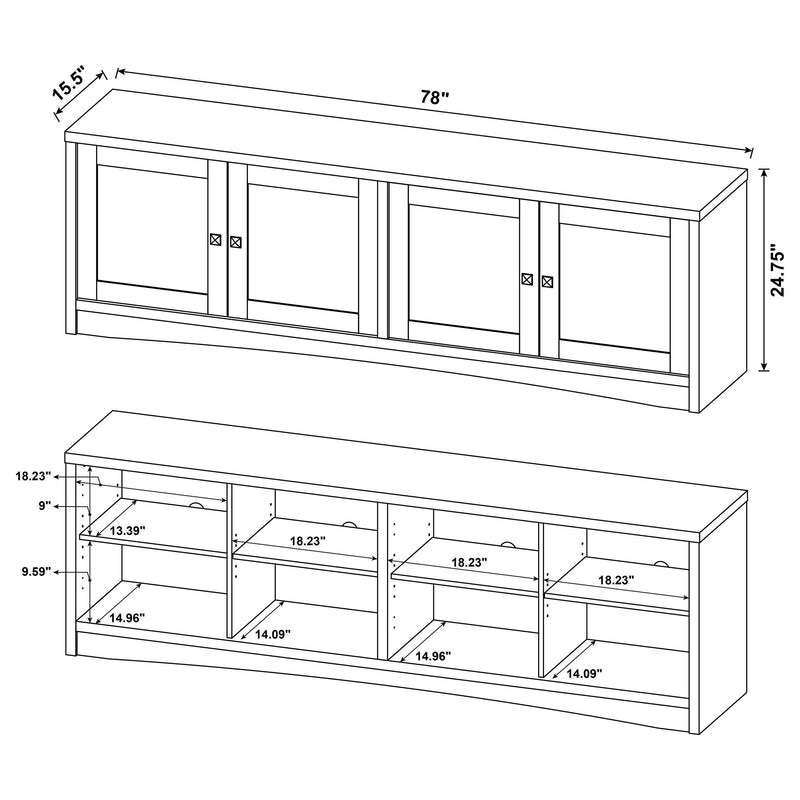 Laughlin - 3-piece Entertainment Center TV Stand - White