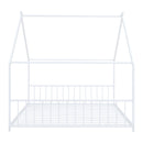 Full Size Metal House Bed, White