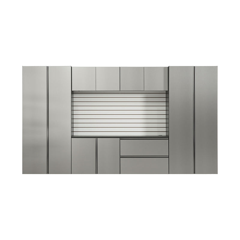 Nova - Series Garage Cabinet Set A With Soft Closing Doors - Metallic Gray
