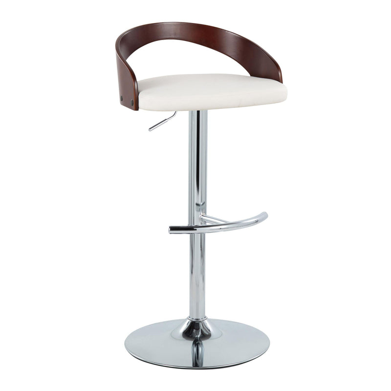 Grotto - Contemporary Adjustable Barstool & Swivel With Rounded T Footrest (Set of 2)