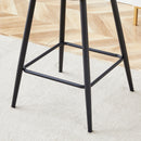 Modern Black Pu Bar Chair Rounded Backrest (Set of 2)