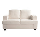 Modern Loveseat, Comfortable 2 Seater Couch With Deep Seating, Loose Back Cushions, Wide Arms