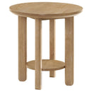Ottowa - Round Wood Table With Shelf
