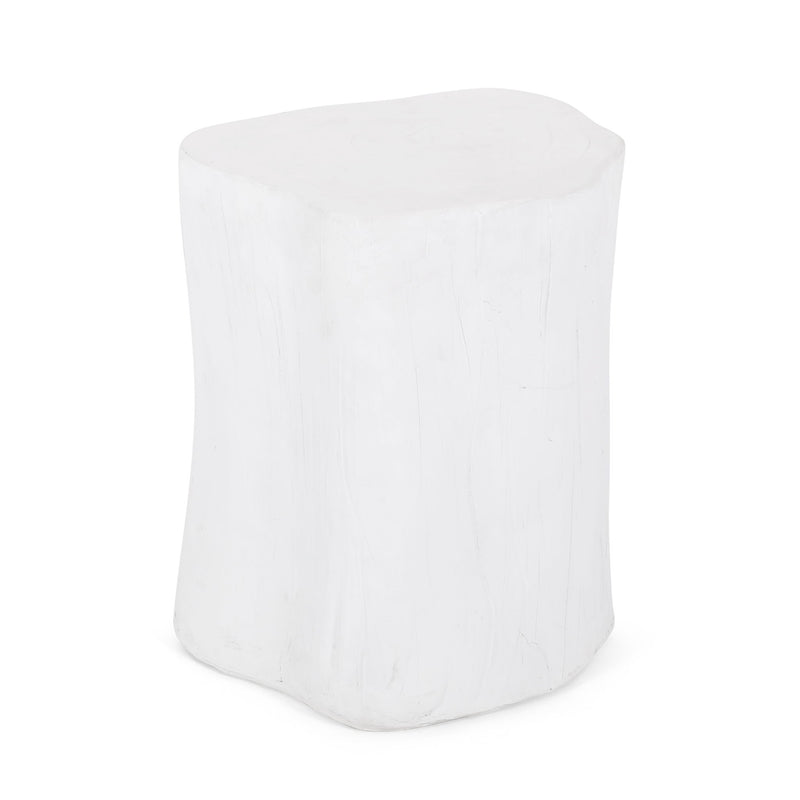 Outdoor, Lightweight Concrete Side Table - Antique White