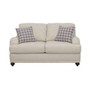 Glenn - Upholstered English Arm Loveseat - Light Gray And Blue - Atlantic Fine Furniture Inc
