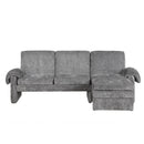Convertible Futon Sofa Bed With Adjustable Backrest, Reversible Chaise Lounge And 2 Removable Armrest Pillows