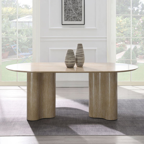 Jirina - Dining Table - Travertine Pattern