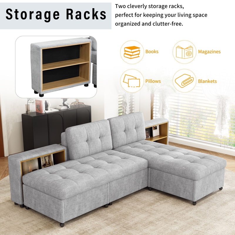 Versatile Modular Free-Combined Sofa With 2 Storage Racks