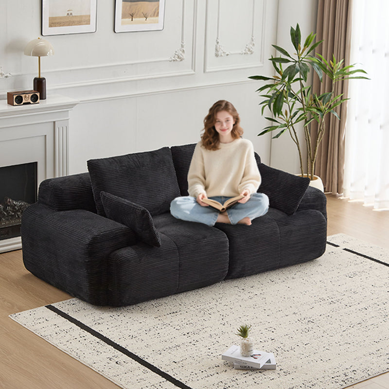 Compressed Sofa, 2 Seater Large Sectional Couches For Living Room - Black