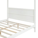 Queen Size Canopy Platform Bed with Headboard and Footboard,Slat Support Leg - White(OLD SKU:LT001912AAK)