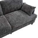 Chenille 2 Seater Sofa With LED Light, USB Charging Port, And Storage Bag