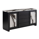 Stacey - Buffet With Storage Drawers And Marble Detailing - Black / Marble