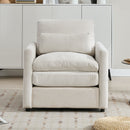 Cozy Upholstered Plush Cushion Armchair For Living Room