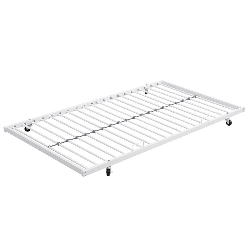 Modern Metal Bunk Bed With Side Ladders And Guardrail