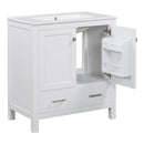 Bathroom Vanity With Single Sink, Combo Cabinet Undermount Sink, Bathroom Storage Cabinet With Two Doors And A Drawer, Soft Closing, Multifunctional Storage, Solid Wood Frame
